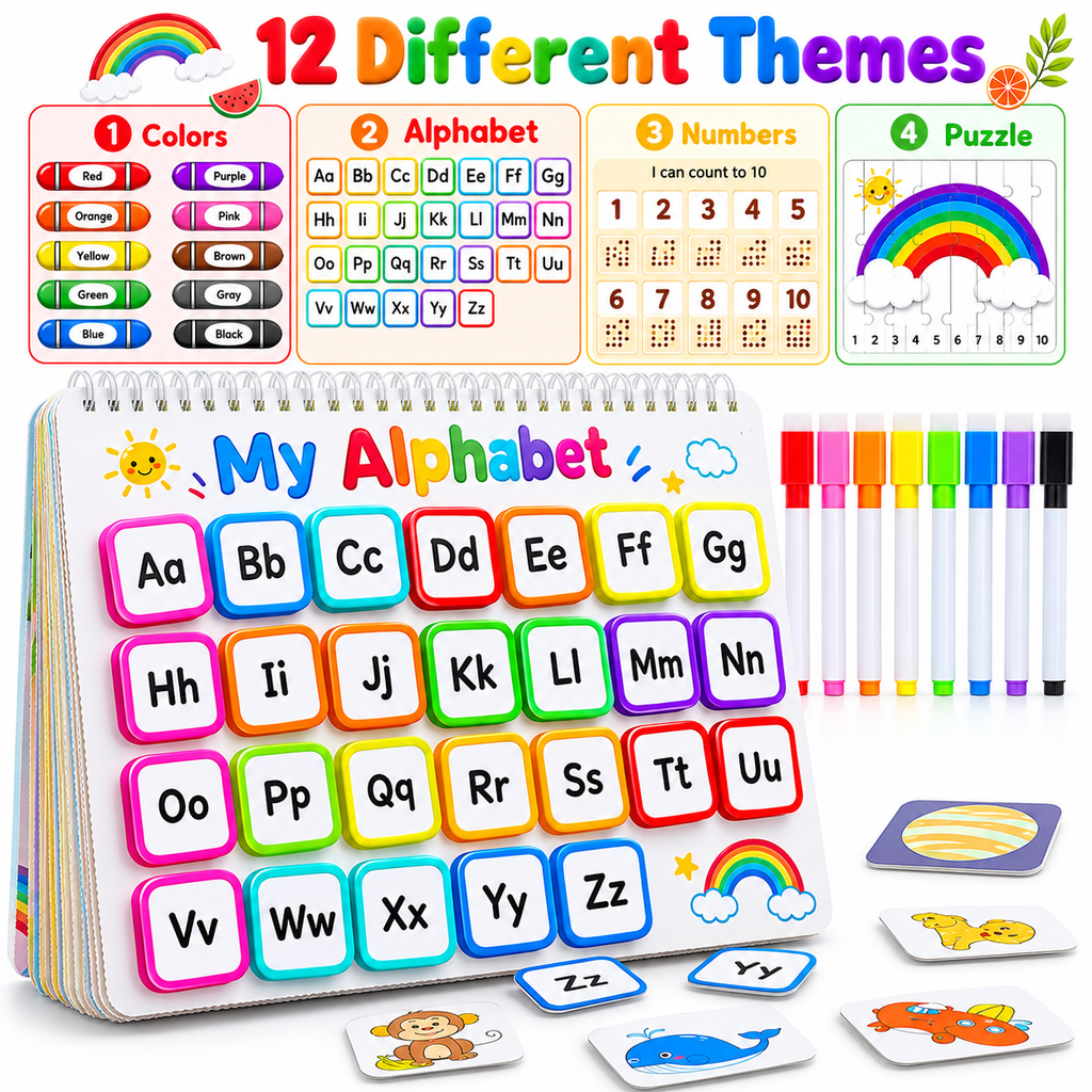 KiddoKrafty Preschool Busy Workbook for Kids 2-10