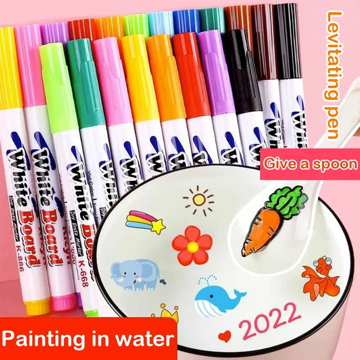 KiddoKrafty Magic 12 Colors Water Floating Pen