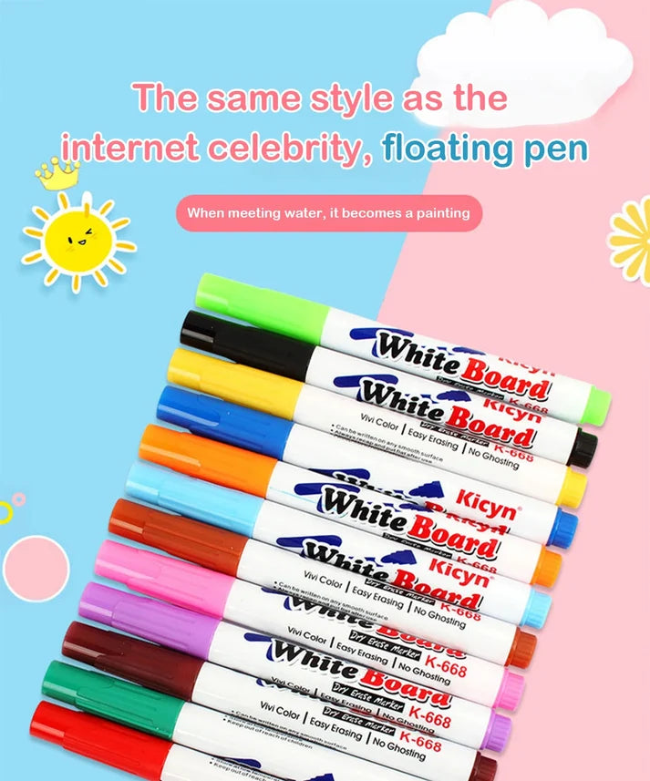 KiddoKrafty Magic 12 Colors Water Floating Pen