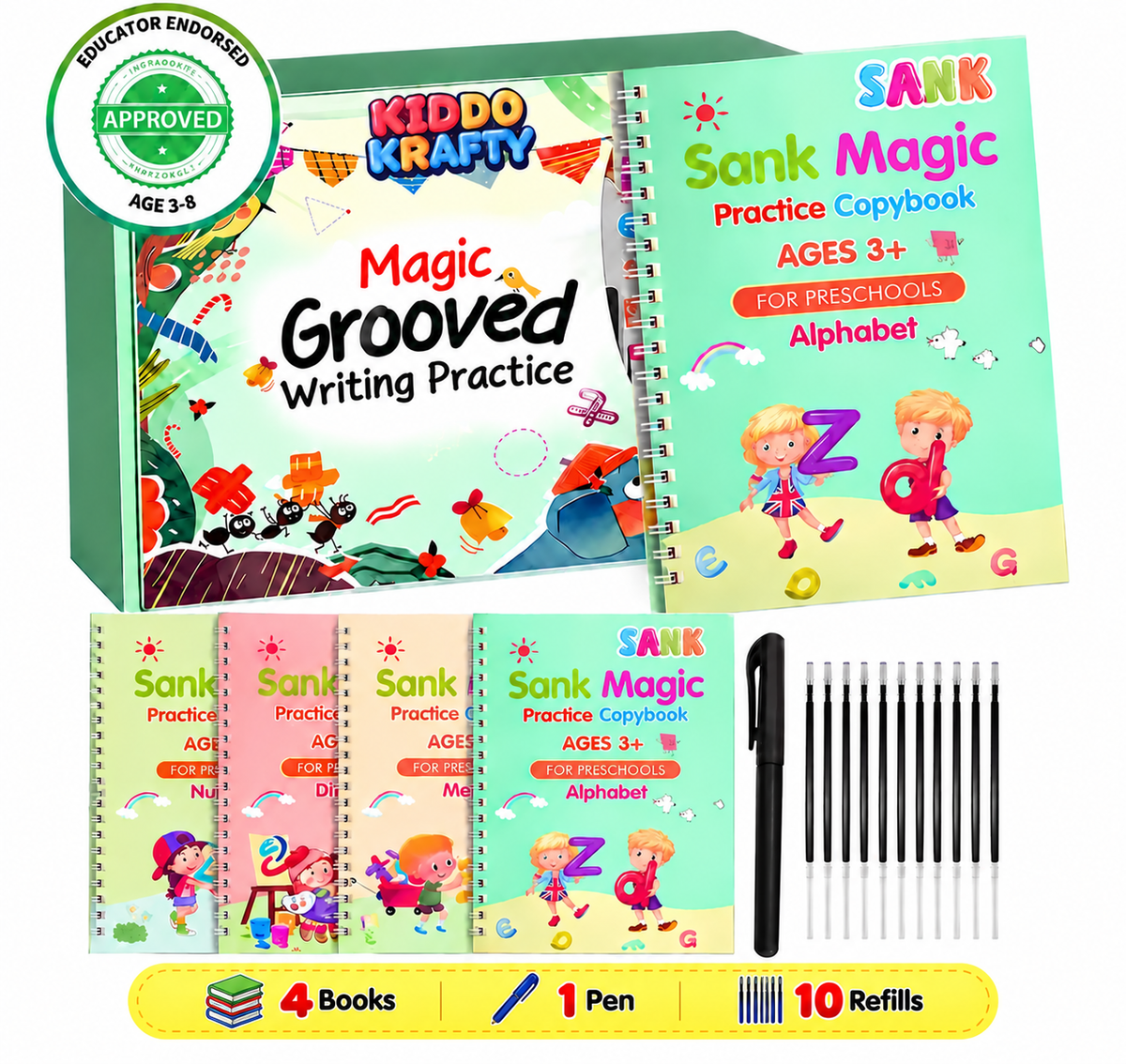Kids Handwriteing Reusable Grooved Handwriting Workbook for Kids – KiddoKrafty