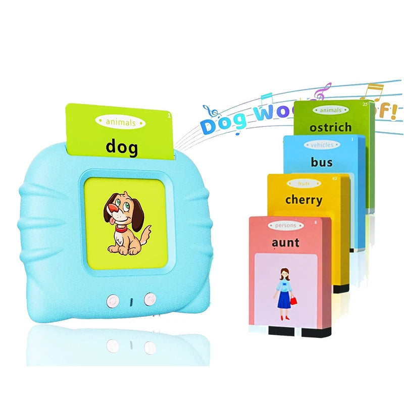 KiddoKrafty Bilingual Talking Flash Cards for Kids (English/Spanish/French)