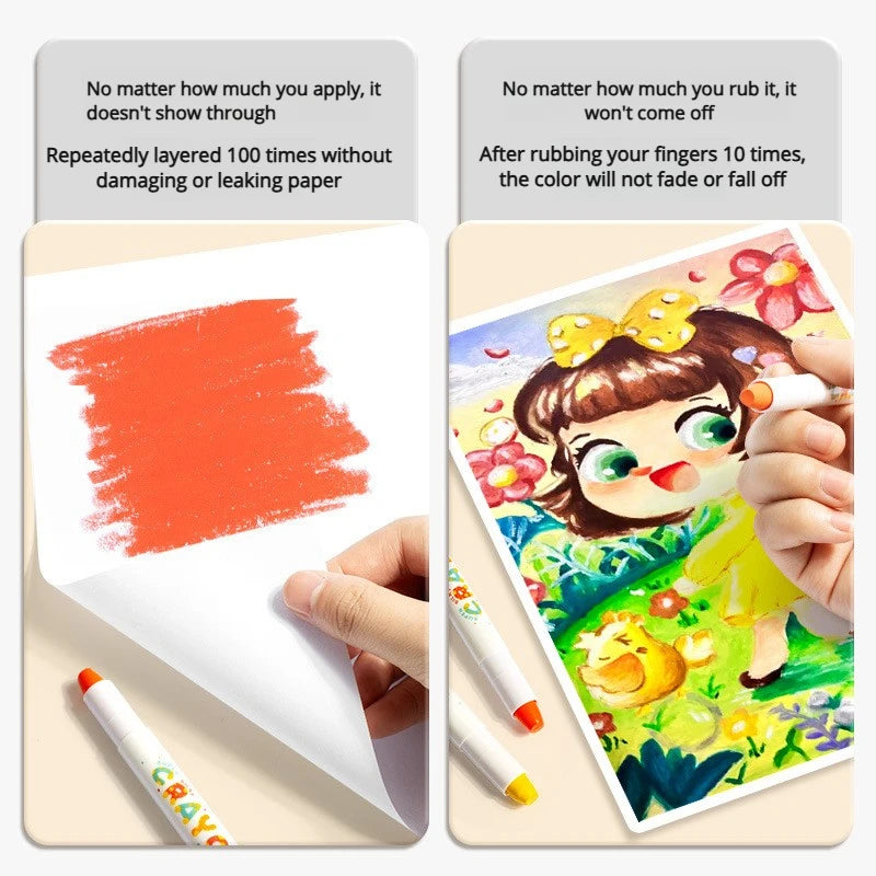 KiddoKrafty Jumbo Crayons — Safe, Washable, Made for Little Hands