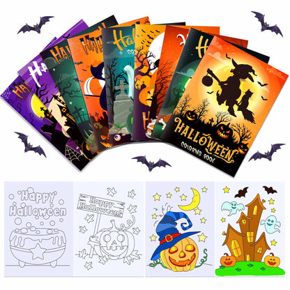 KiddoKrafty 9pcs Kids Halloween Coloring Book