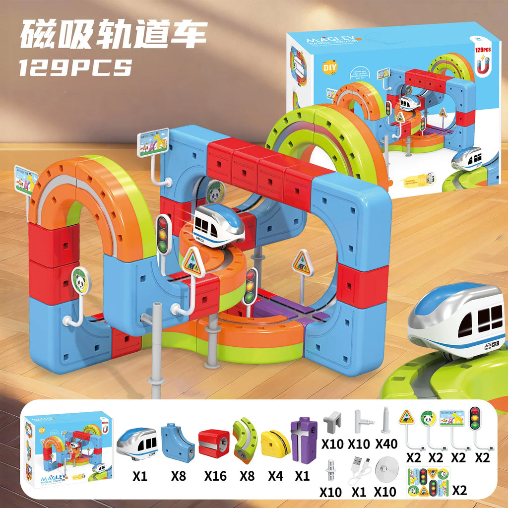 KiddoKrafty Electric Magnetic Track Train set for Kids Ages 3-8