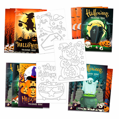 KiddoKrafty 9pcs Kids Halloween Coloring Book
