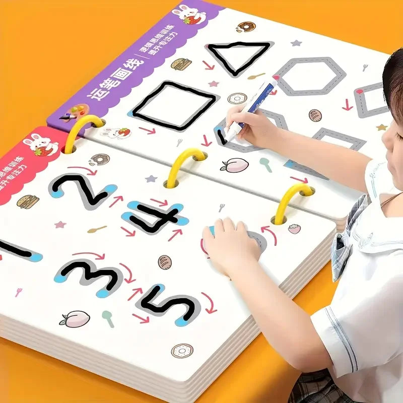 Reusable 36-Page Writing & Drawing Workbook for Kids