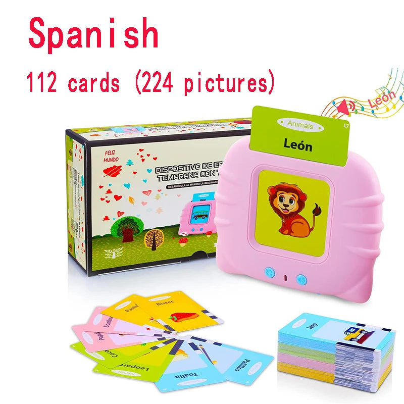 KiddoKrafty Bilingual Talking Flash Cards for Kids (English/Spanish/French)