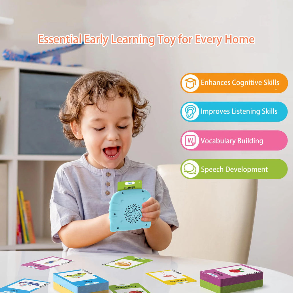KiddoKrafty Bilingual Talking Flash Cards for Kids (English/Spanish/French)