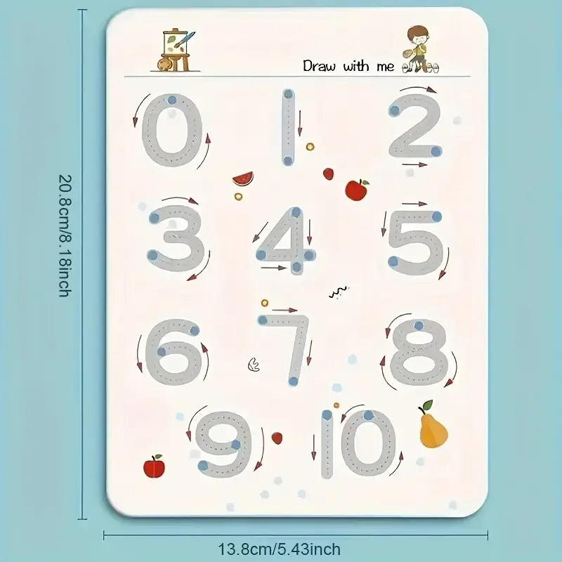 Reusable 36-Page Writing & Drawing Workbook for Kids