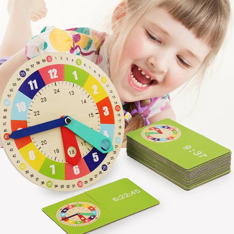 TimeWise Wooden Clock Game - Learn to Tell Time with Fun!
