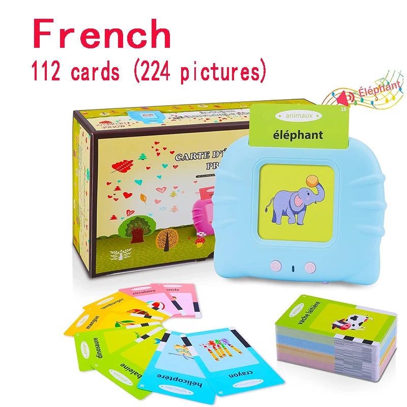 KiddoKrafty Bilingual Talking Flash Cards for Kids (English/Spanish/French)