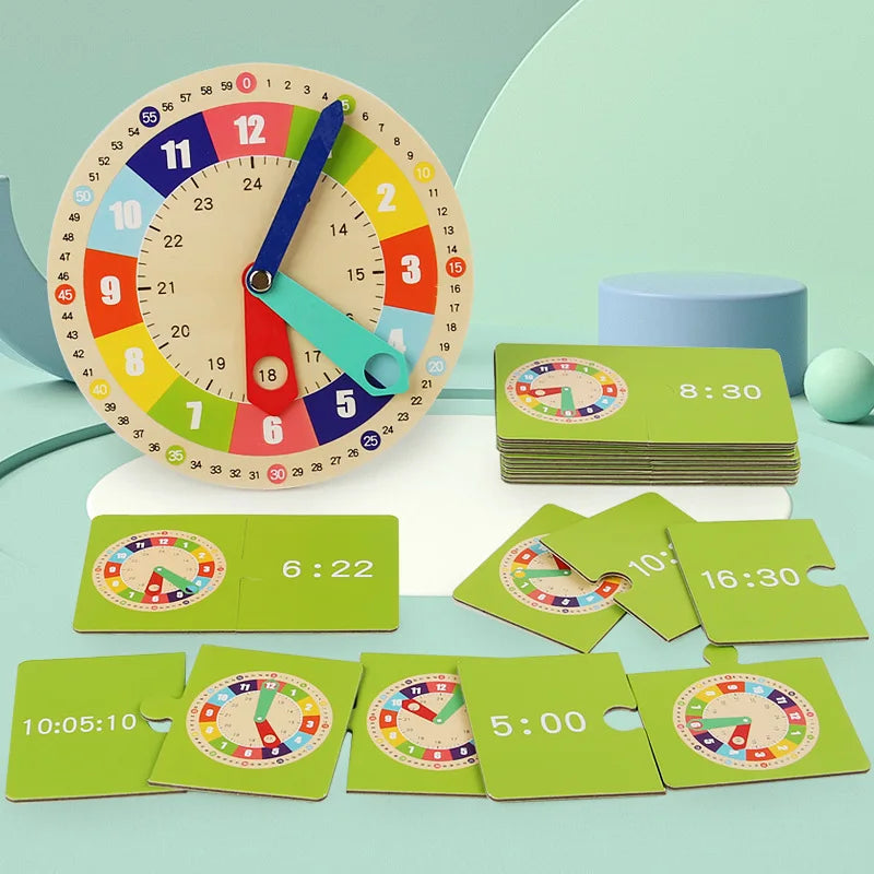 TimeWise Wooden Clock Game - Learn to Tell Time with Fun!