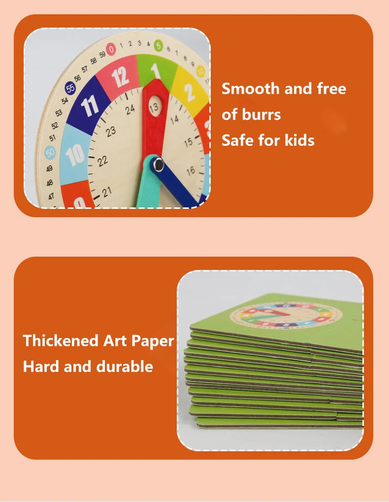 TimeWise Wooden Clock Game - Learn to Tell Time with Fun!