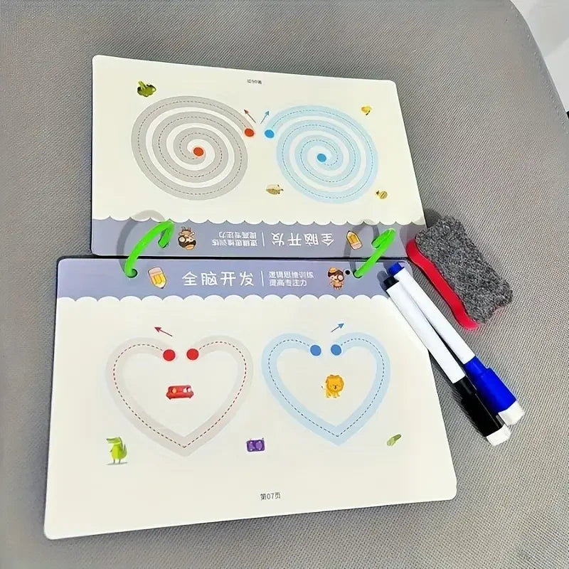 Reusable 36-Page Writing & Drawing Workbook for Kids