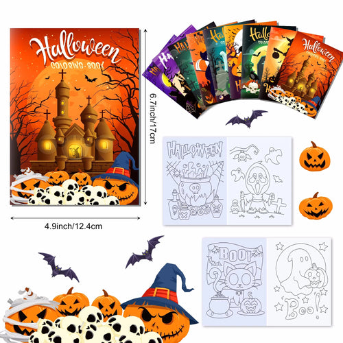 KiddoKrafty 9pcs Kids Halloween Coloring Book