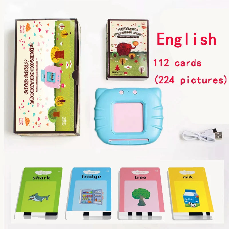 KiddoKrafty Bilingual Talking Flash Cards for Kids (English/Spanish/French)