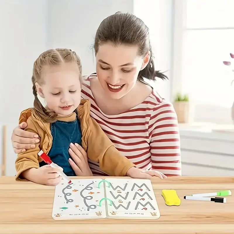 Reusable 36-Page Writing & Drawing Workbook for Kids