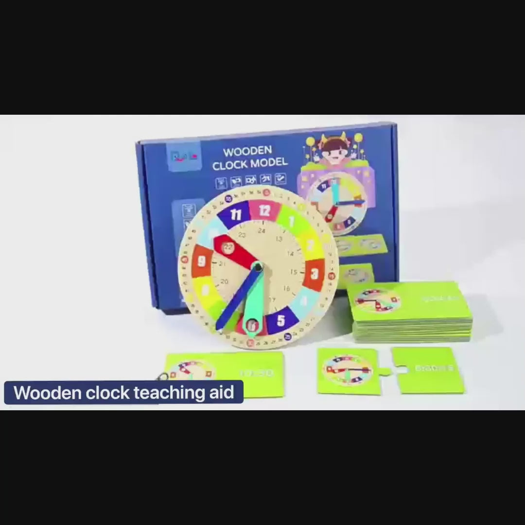 TimeWise Wooden Clock Game - Learn to Tell Time with Fun!